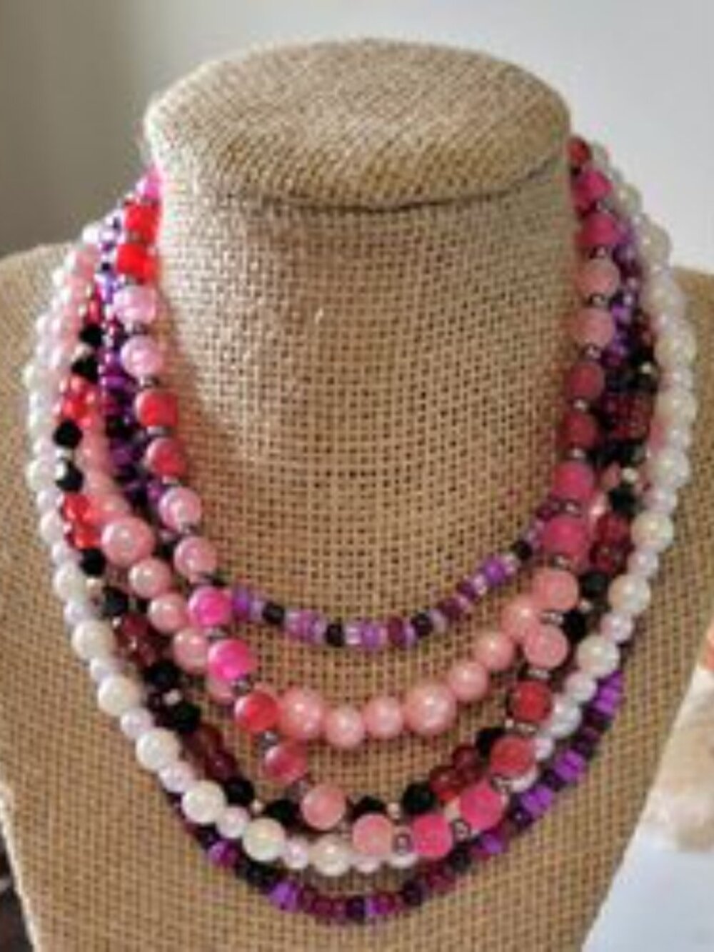 Effervescent Blue and Black Beads with Carved Turquoise Turtles Necklace